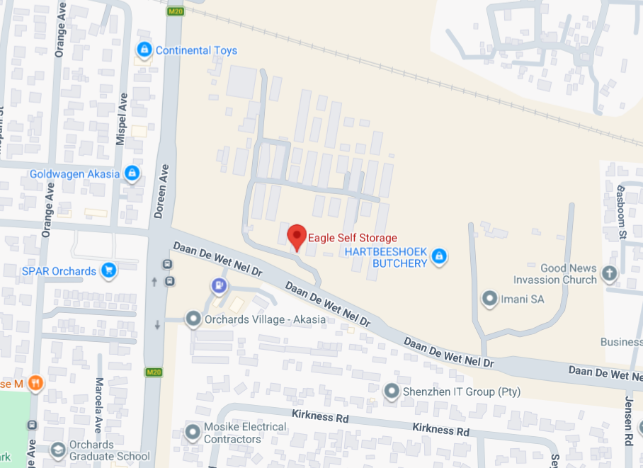 Map showing the location of Eagle Self Storage in Pretoria North